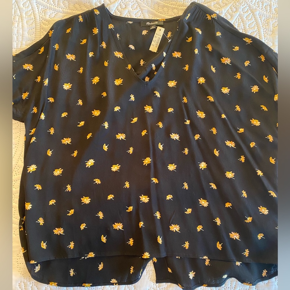 NWT Madewell Black Blouse Size XS